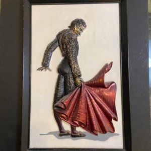 Pair of vintage 50's wall art, painted molded plastic